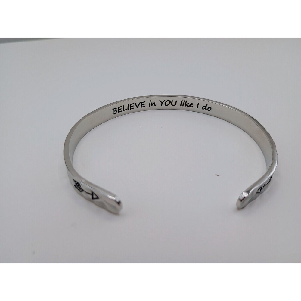 Stainless Steel Cuff Motivation Bracelets 2pc With Engraving Inside - Carviell - Picture 6 of 9